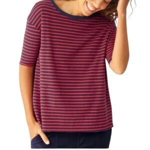 Frank & Eileen Josephine French Stripe Heritage Jersey Tee Shirt Red Navy Blue